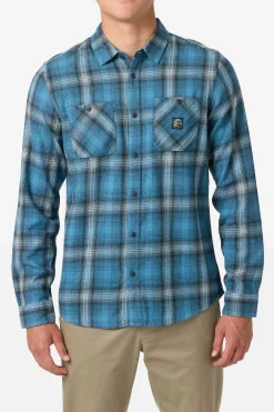 O'Riginals Clashed Flannel Standard Fit Long Sleeve Shirt - Aegean Blue | O'Neill