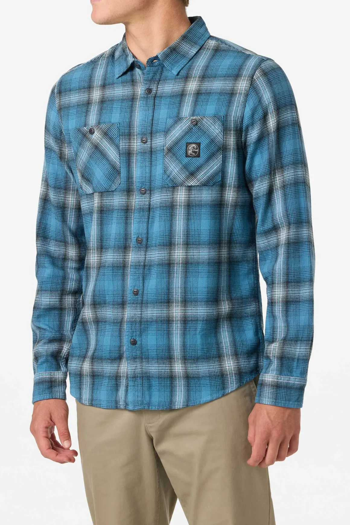 O'Riginals Clashed Flannel Standard Fit Long Sleeve Shirt - Aegean Blue | O'Neill