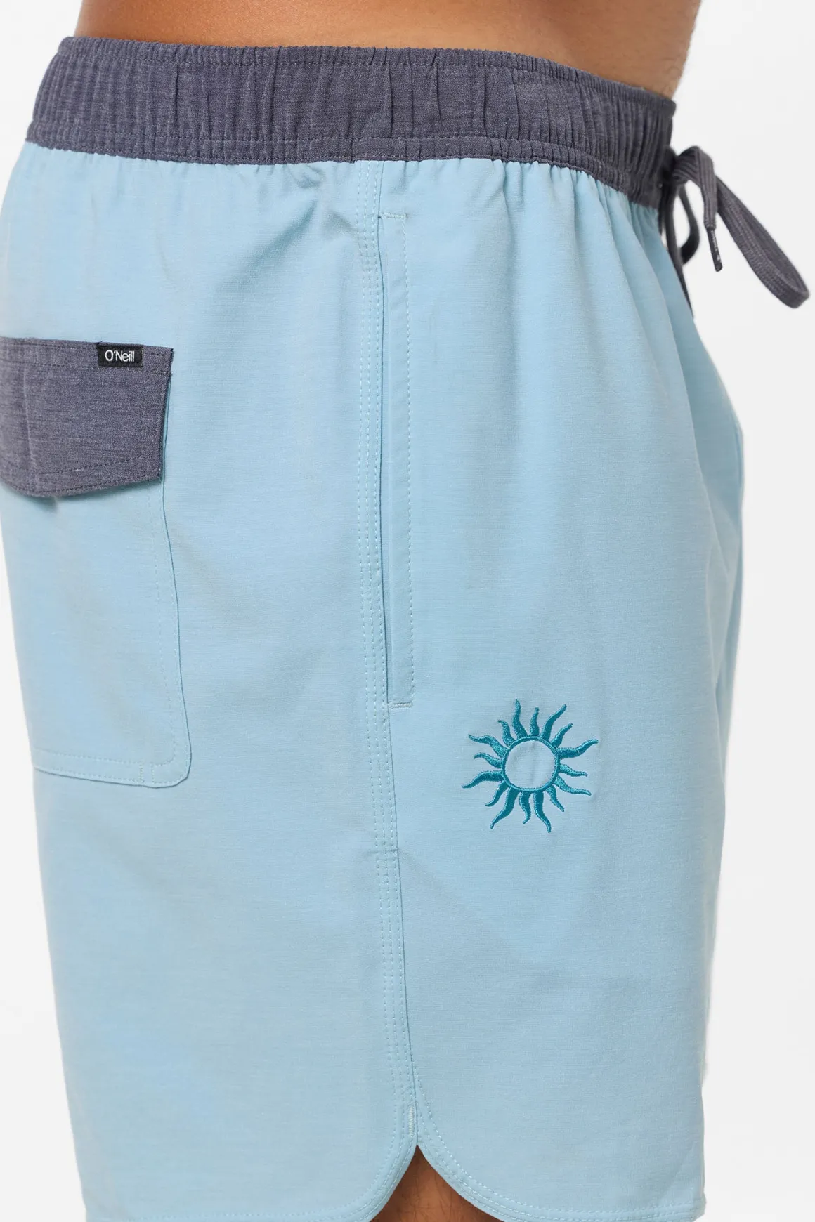 O'Riginals Solid Scallop Elastic Waist 16" Swim Trunks