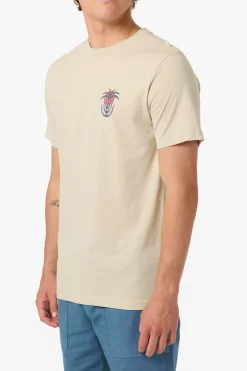 Palm Throne Classic Tee Standard Fit Tee - Lt Khaki | O'Neill