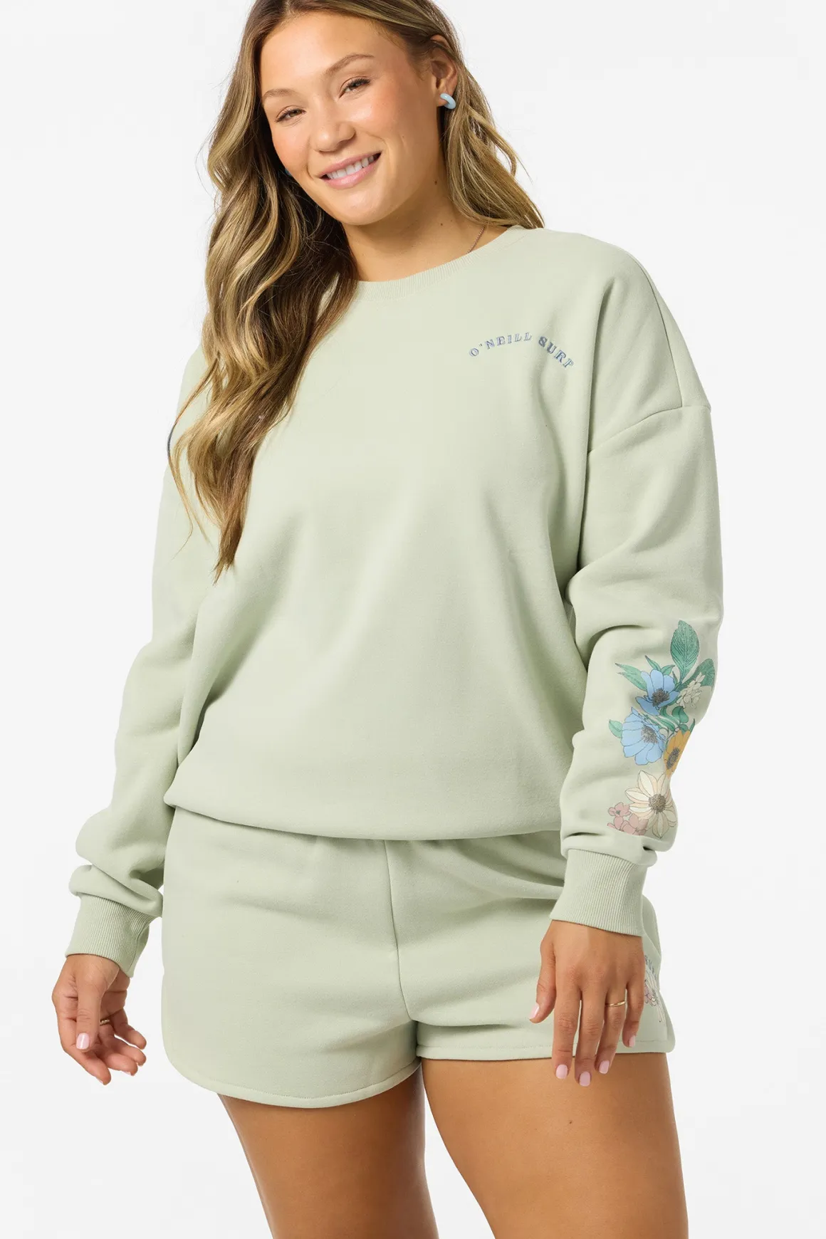 Petal Oversized Crew Crew Neck Fleece - Desert Sage | O'Neill