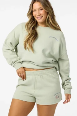 Petal Scallop Fleece Lounge Shorts - Desert Sage | O'Neill