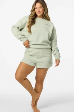 Petal Scallop Fleece Lounge Shorts - Desert Sage | O'Neill