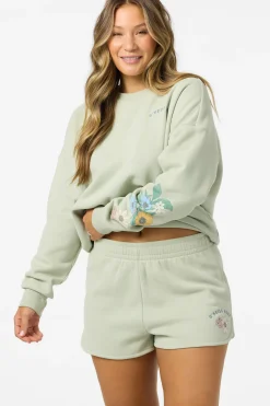 Petal Scallop Fleece Lounge Shorts - Desert Sage | O'Neill