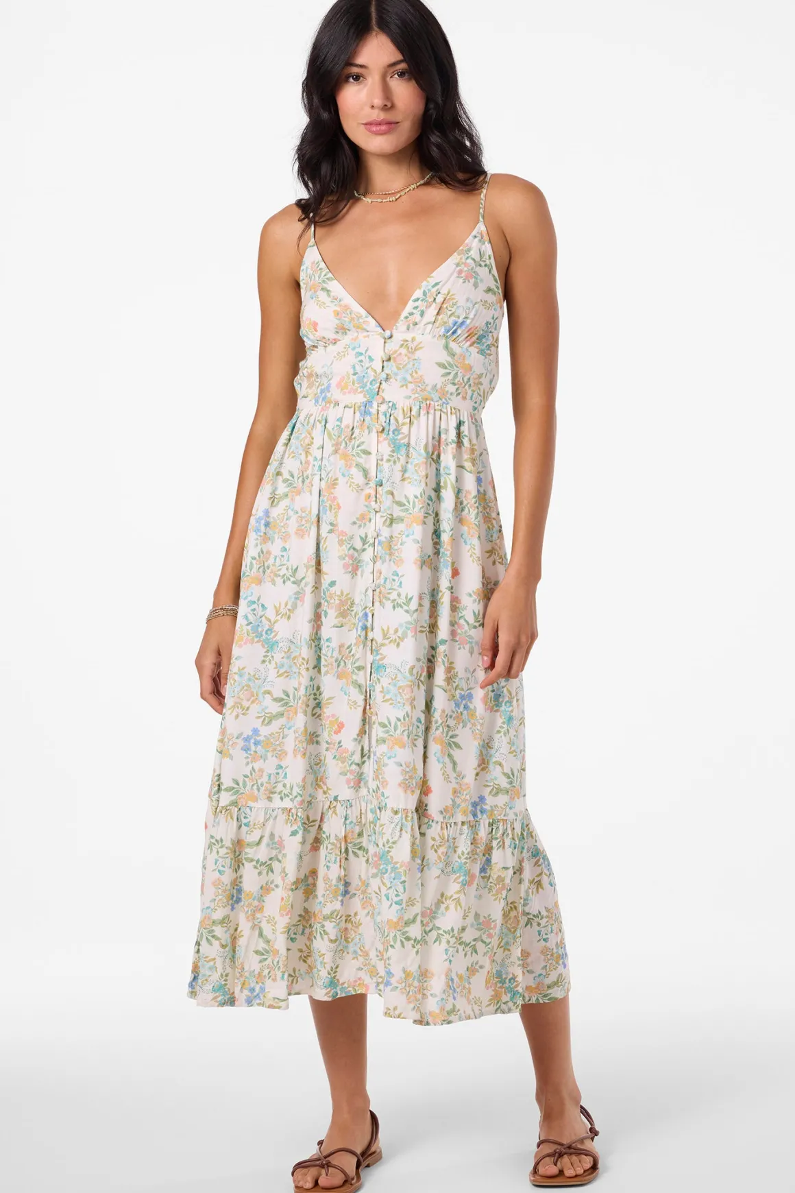 Pilar Nayomi Floral Midi Dress - Winter White | O'Neill