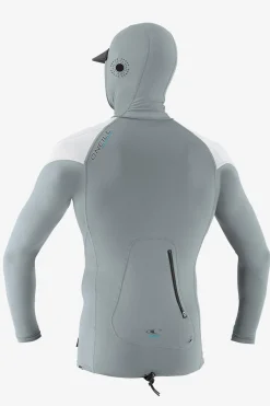 Premium O'zone Long Sleeve Rashguard W/hood - Coolgry/wht/wht | O'Neill