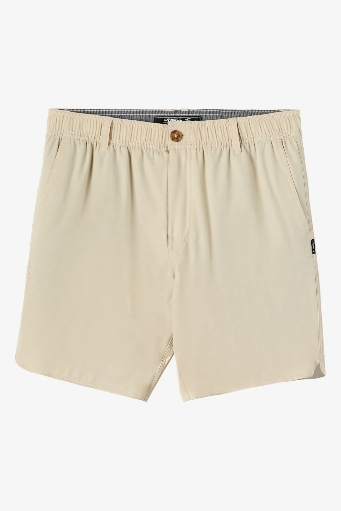 Reserve Light Check Scallop Elastic Waist 18" Hybrid Shorts - Lt Khaki | O'Neill