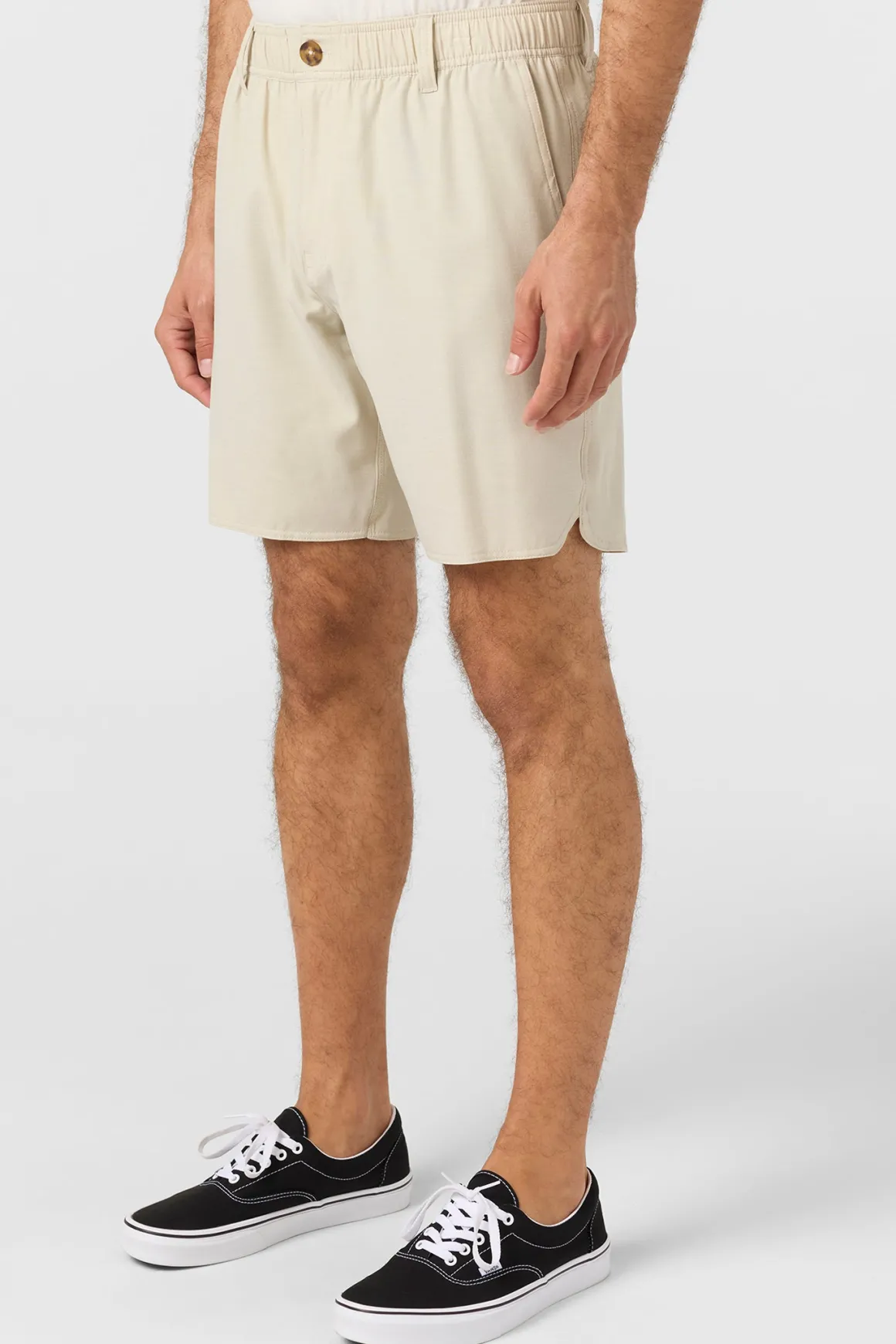 Reserve Light Check Scallop Elastic Waist 18" Hybrid Shorts - Lt Khaki | O'Neill