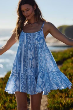 Saltwater Essentials Rilee Printed Mini Cover-Up Dress - Azurine | O'Neill