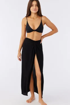 Saltwater Solids Hanalei Maxi Skirt Cover-Up - Black | O'Neill