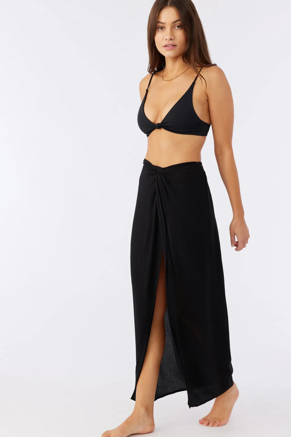 Saltwater Solids Hanalei Maxi Skirt Cover-Up - Black | O'Neill