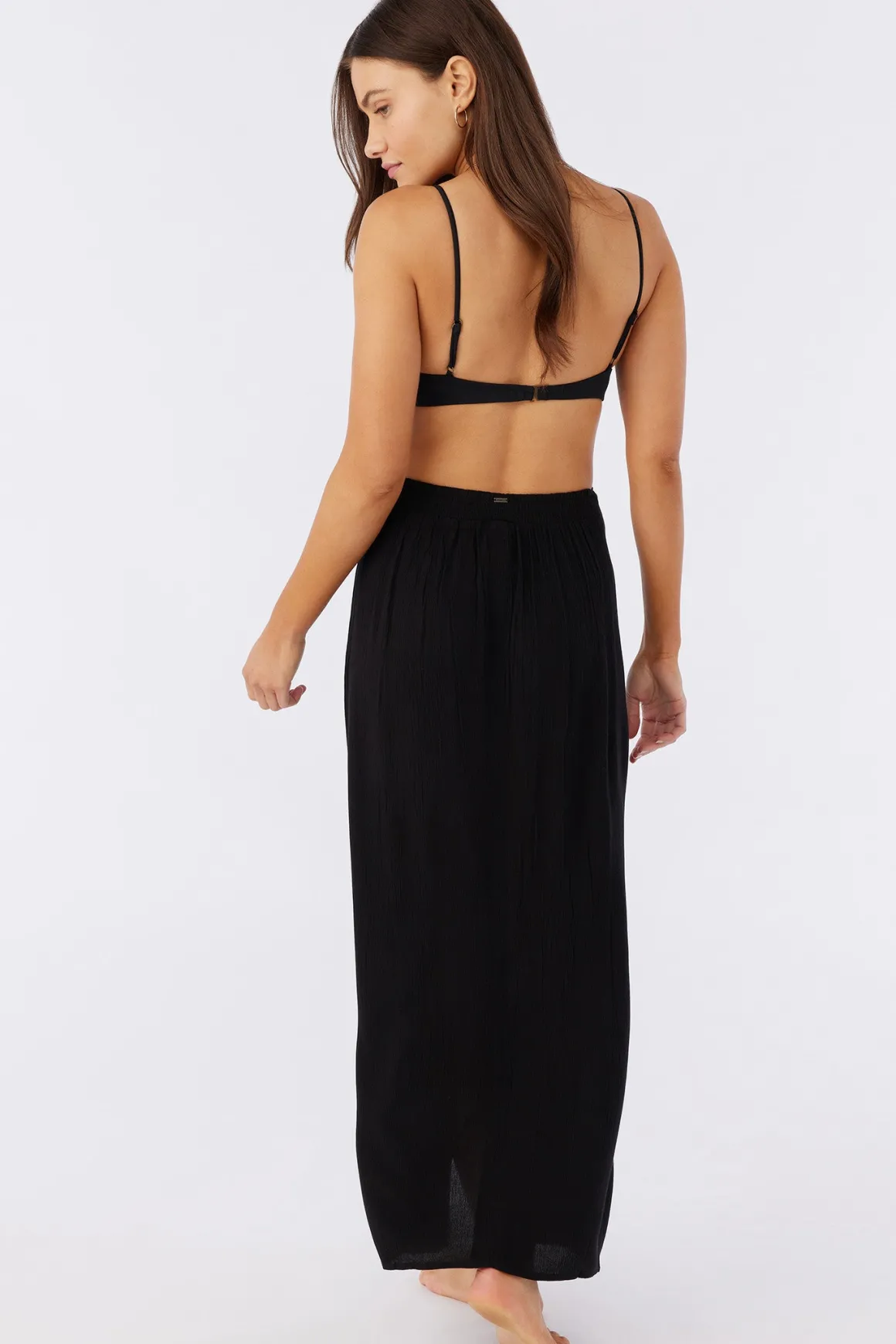 Saltwater Solids Hanalei Maxi Skirt Cover-Up - Black | O'Neill