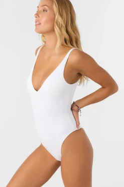 Saltwater Solids Rib Edgewater One-Piece - White | O'Neill
