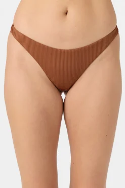 Saltwater Solids Rib Hermosa Skimpy Bottoms - Rustic Brown | O'Neill
