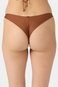 Saltwater Solids Rib Hermosa Skimpy Bottoms - Rustic Brown | O'Neill