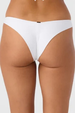 Saltwater Solids Rib Hermosa Skimpy Bottoms - White | O'Neill