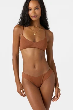 Saltwater Solids Rib Huntington Bralette Top - Rustic Brown | O'Neill