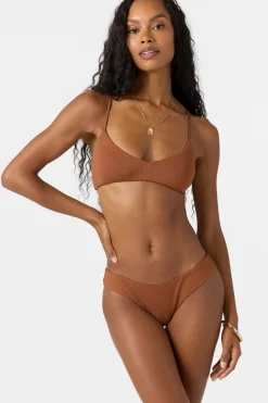 Saltwater Solids Rib Huntington Bralette Top - Rustic Brown | O'Neill