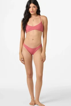 Saltwater Solids Rib Huntington Bralette Top - Baroque Rose | O'Neill
