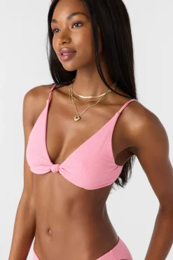 Saltwater Solids Rib Pismo Bralette Top - Sachet Pink | O'Neill