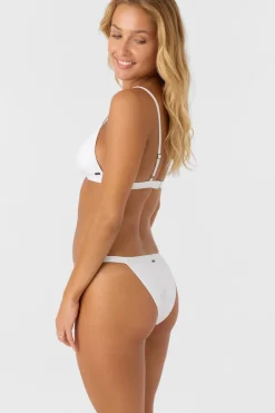 Saltwater Solids Rib Queens Cheeky Bottoms - White | O'Neill