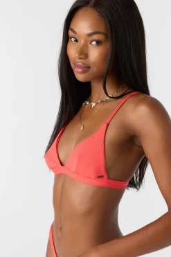 Saltwater Solids Rib Seaside Triangle Top - Cayenne | O'Neill