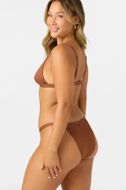 Saltwater Solids Rib Seaside Triangle Top - Rustic Brown | O'Neill