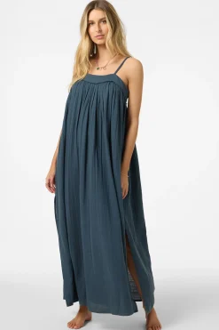 Saltwater Solids Sai Maxi Cover-Up Dress - Slate | O'Neill