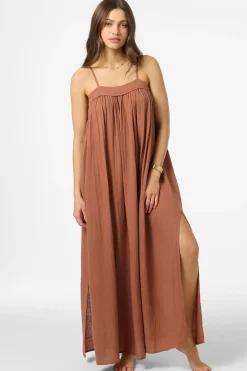Saltwater Solids Sai Maxi Cover-Up Dress - Carob Brown | O'Neill
