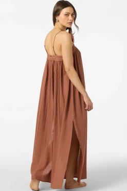 Saltwater Solids Sai Maxi Cover-Up Dress - Carob Brown | O'Neill