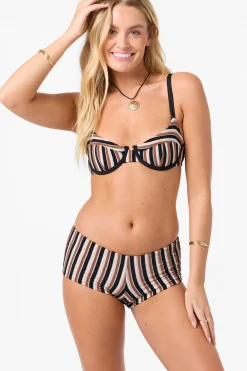 Sand Dollar Stripe Seashell Bra Bra Top - Black | O'Neill