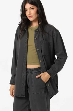 Sevie Shacket Jacket - Washed Black | O'Neill