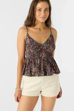 Shalah Ditsy Sleeveless Top - Black | O'Neill
