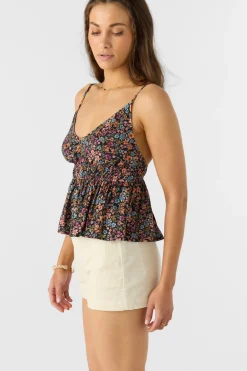 Shalah Ditsy Sleeveless Top - Black | O'Neill