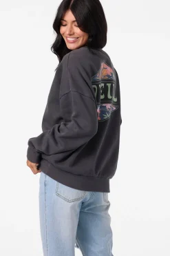 Solis Crew Crew Neck Fleece - Washed Black | O'Neill