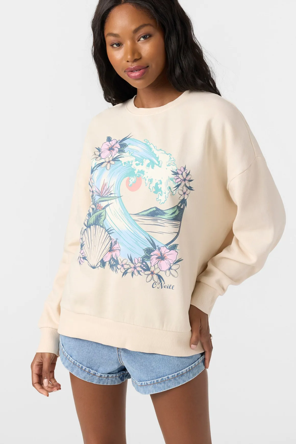 Solis Crew Crew Neck Fleece - Tapioca | O'Neill