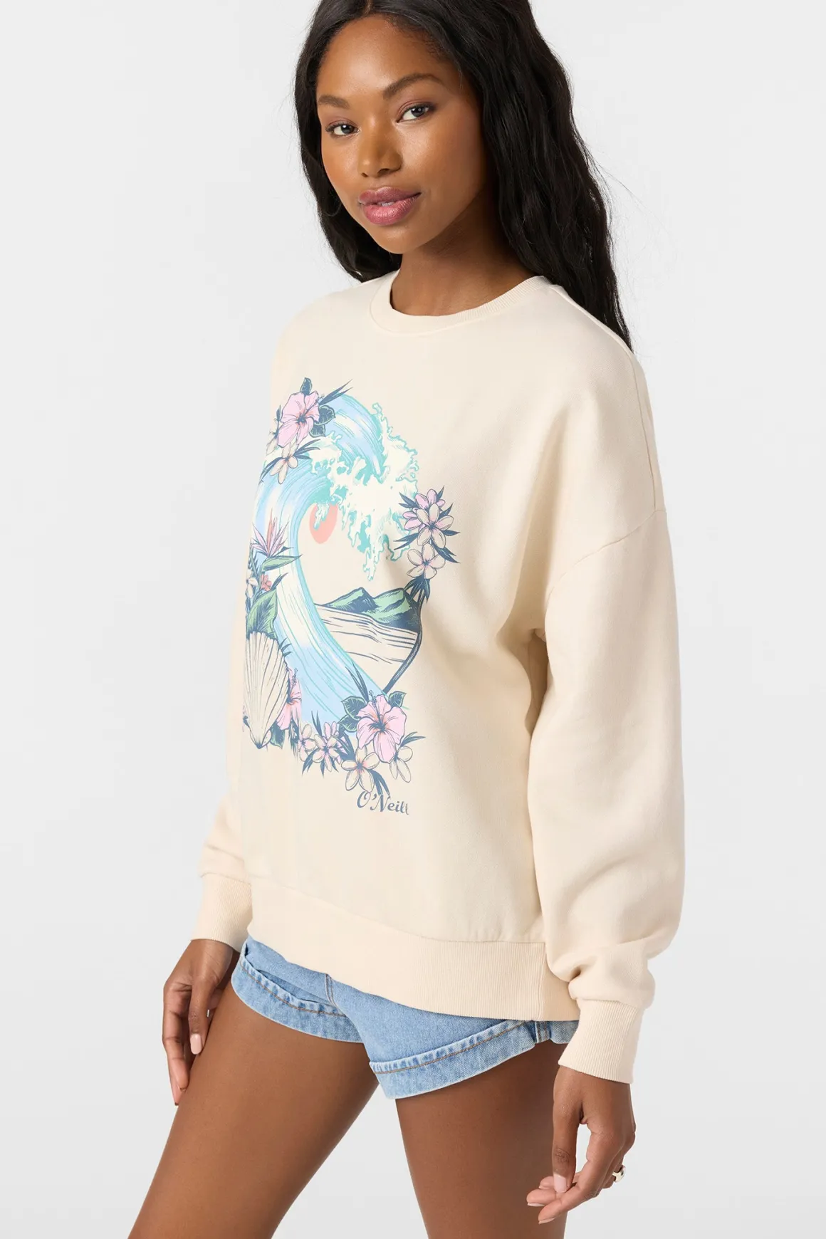 Solis Crew Crew Neck Fleece - Tapioca | O'Neill