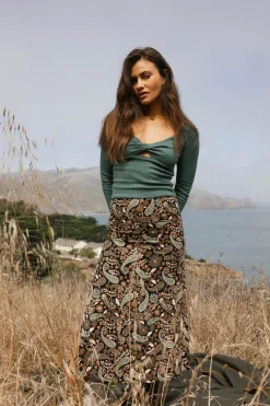 Sunni Rosalia Paisley Midi Skirts - Black | O'Neill