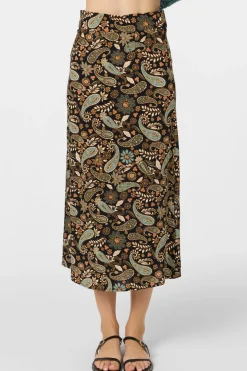 Sunni Rosalia Paisley Midi Skirts - Black | O'Neill