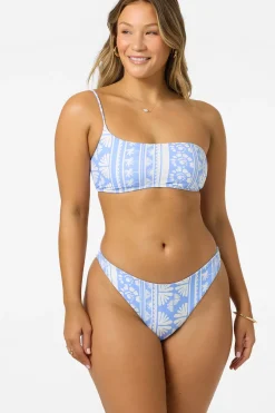 Surf Abstract Seal Beach One Shoulder Bandeau Top - Azurine | O'Neill