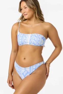 Surf Abstract Seal Beach One Shoulder Bandeau Top