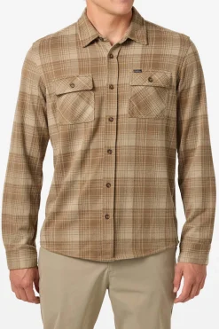 Sutton Knit Plaid Standard Fit Long Sleeve Shirt - Dark Khaki | O'Neill