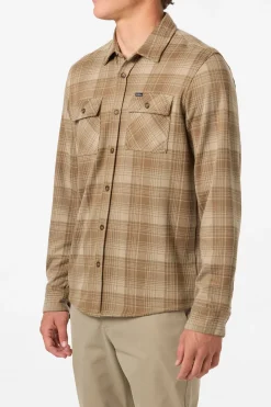 Sutton Knit Plaid Standard Fit Long Sleeve Shirt - Dark Khaki | O'Neill