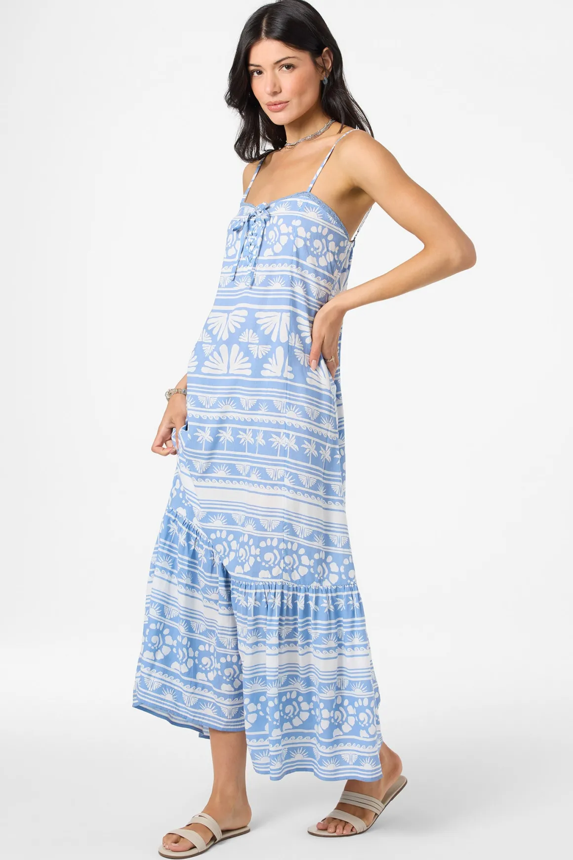 Tasmin Abstract Dress Midi Dress - Azurine | O'Neill