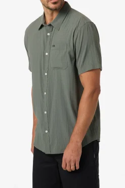 TRVLR Perforated Standard Woven Shirt Standard Fit Shirt - Dark Olive | O'Neill