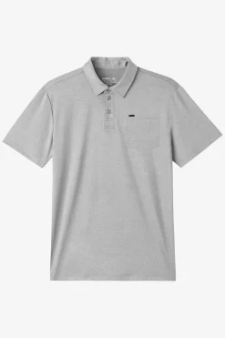 TRVLR Upf Polo Standard Fit Polo - Heather Grey | O'Neill