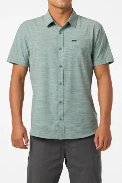 TRVLR Upf Traverse Stripe Standard Woven Shirt Standard Fit Shirt - Sage | O'Neill