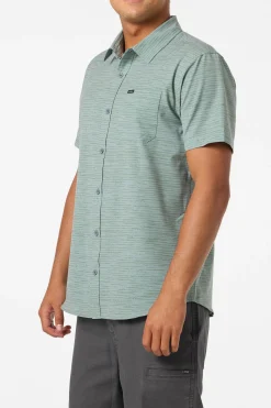 TRVLR Upf Traverse Stripe Standard Woven Shirt Standard Fit Shirt - Sage | O'Neill