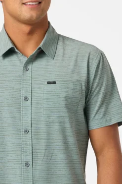 TRVLR Upf Traverse Stripe Standard Woven Shirt Standard Fit Shirt - Sage | O'Neill