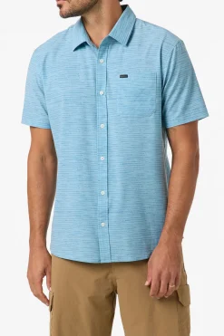 TRVLR Upf Traverse Stripe Standard Woven Shirt Standard Fit Shirt - Stone Blue | O'Neill